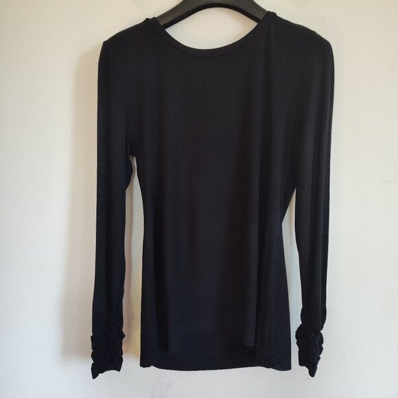 Ladies Petite SZ PS Alfani Black Long-Sleeve T-Shirt - Picture 1 of 4